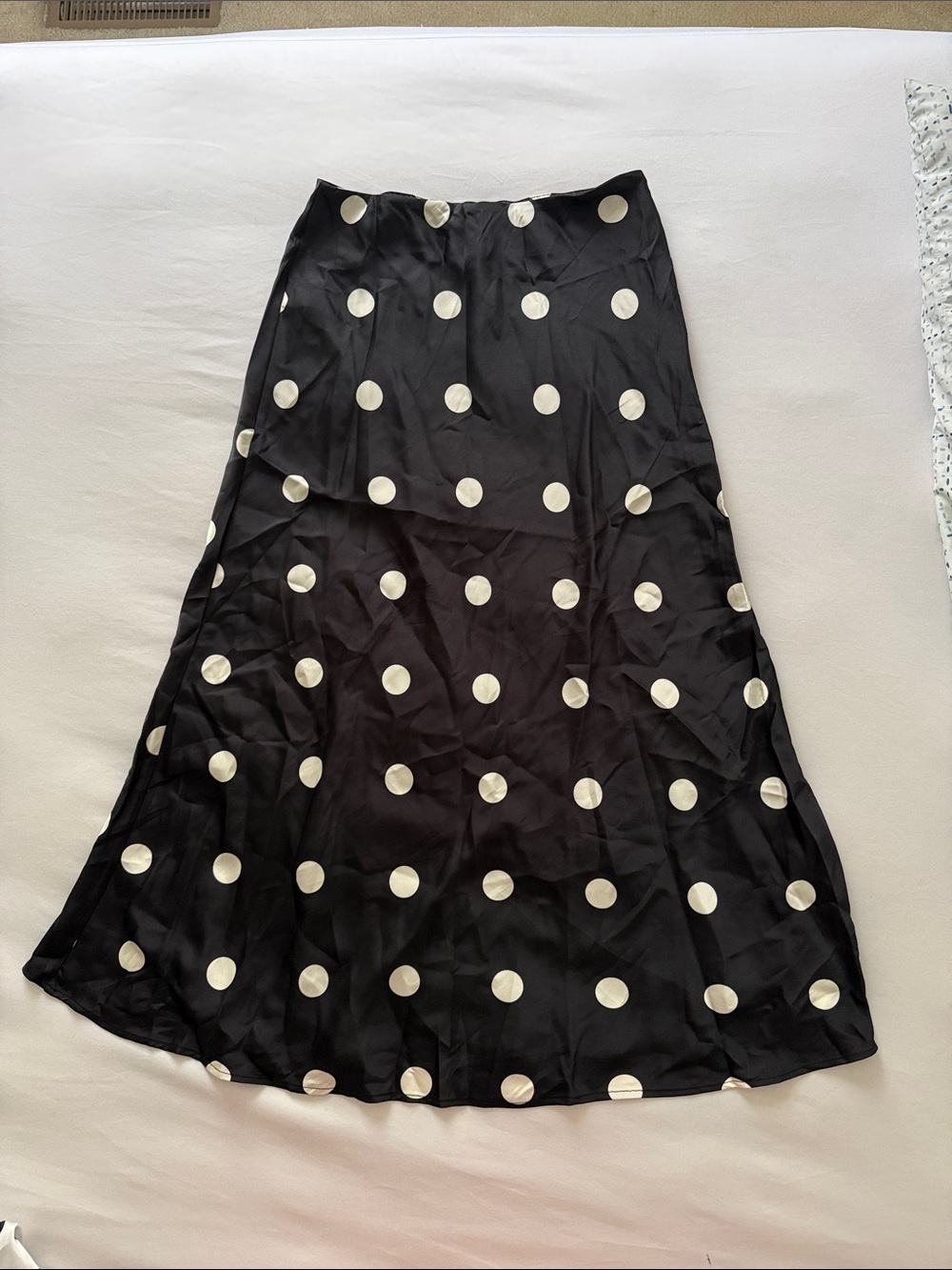 Amazon Black Maxi Skirt with White Polka Dots